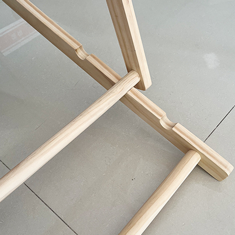 Moderno sillón de playa plegable rectangular de tela Oxford con madera maciza de pino y respaldo para exteriores | Brehn