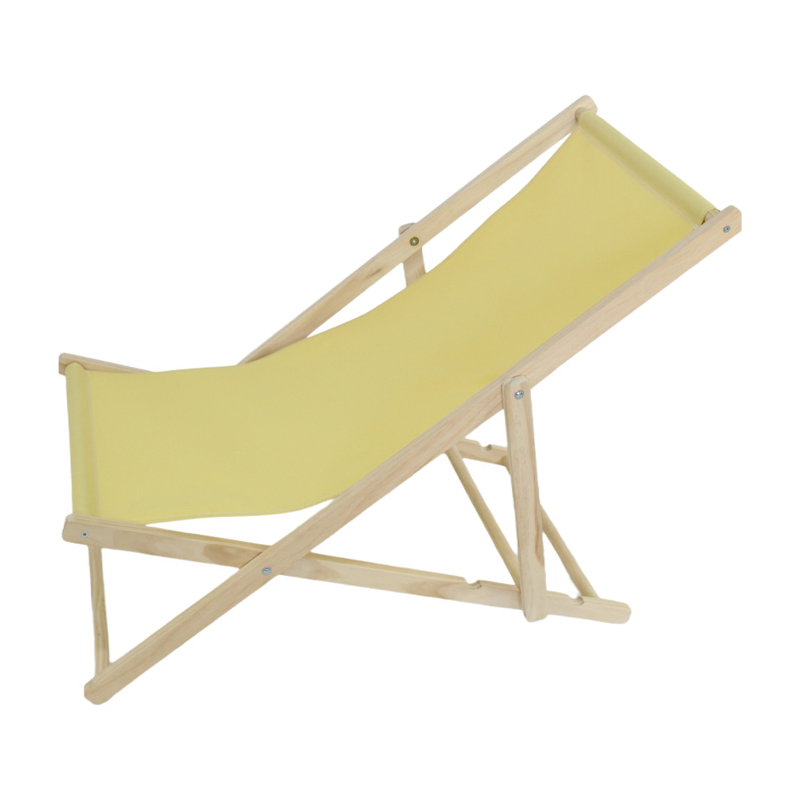 Moderno sillón de playa plegable rectangular de tela Oxford con madera maciza de pino y respaldo para exteriores | Brehn