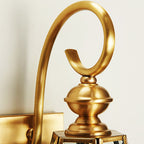 Lámparas de pared impermeables de bronce y vidrio poligonal de 1 luz de estilo europeo tradicional para dormitorio, terraza y jardín