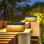 Moderna Lámpara Exterior Cuadrada de Acero Inoxidable con LED y Propiedades a Prueba de Agua y Solar para Jardín, Terraza, Entrada