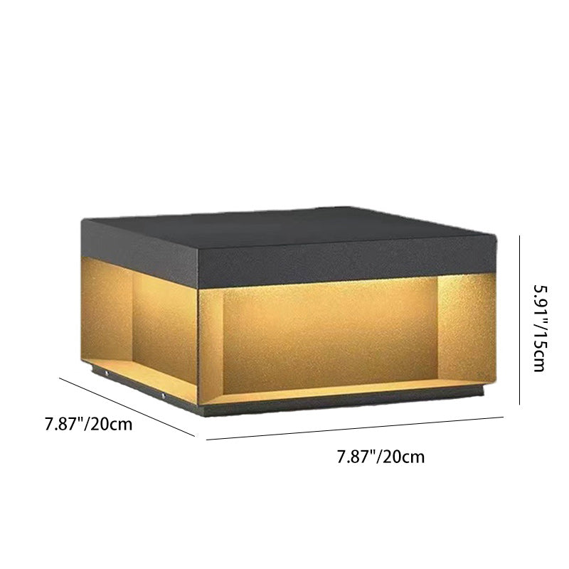 Moderna Lámpara Exterior Cuadrada de Acero Inoxidable con LED y Propiedades a Prueba de Agua y Solar para Jardín, Terraza, Entrada | Brehn