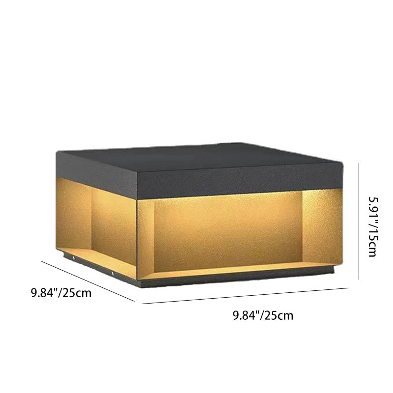 Moderna Lámpara Exterior Cuadrada de Acero Inoxidable con LED y Propiedades a Prueba de Agua y Solar para Jardín, Terraza, Entrada | Brehn