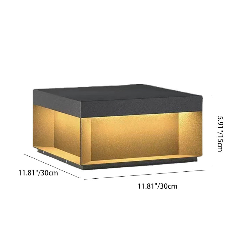 Moderna Lámpara Exterior Cuadrada de Acero Inoxidable con LED y Propiedades a Prueba de Agua y Solar para Jardín, Terraza, Entrada | Brehn