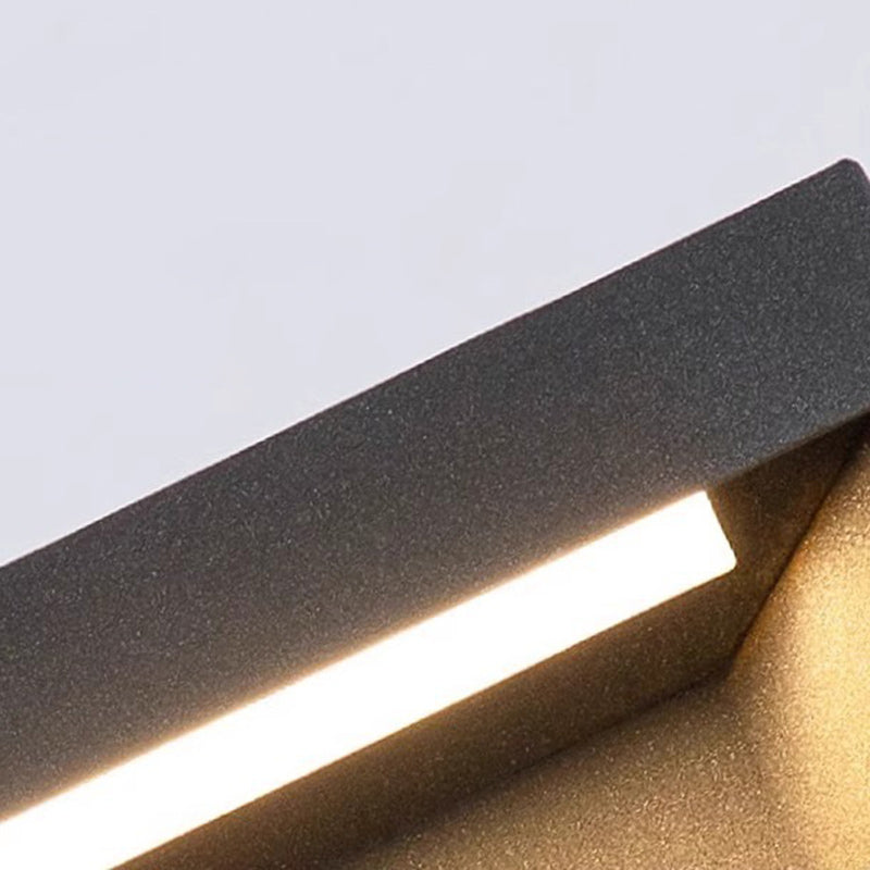 Moderna Lámpara Exterior Cuadrada de Acero Inoxidable con LED y Propiedades a Prueba de Agua y Solar para Jardín, Terraza, Entrada | Brehn