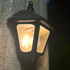 Lámpara de pared solar de 1 luz con signo Fu chino tradicional de hierro ABS para exteriores