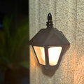 Lámpara de pared solar de 1 luz con signo Fu chino tradicional de hierro ABS para exteriores | Brehn