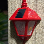 Lámpara de pared solar de 1 luz con signo Fu chino tradicional de hierro ABS para exteriores