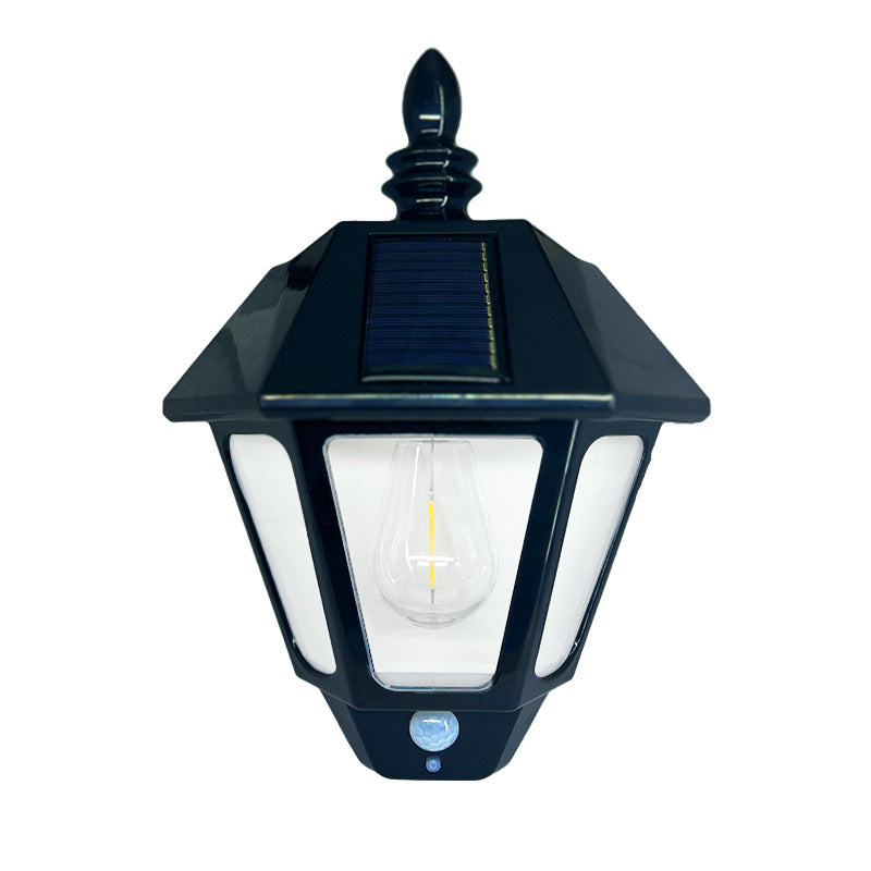 Lámpara de pared solar de 1 luz con signo Fu chino tradicional de hierro ABS para exteriores | Brehn
