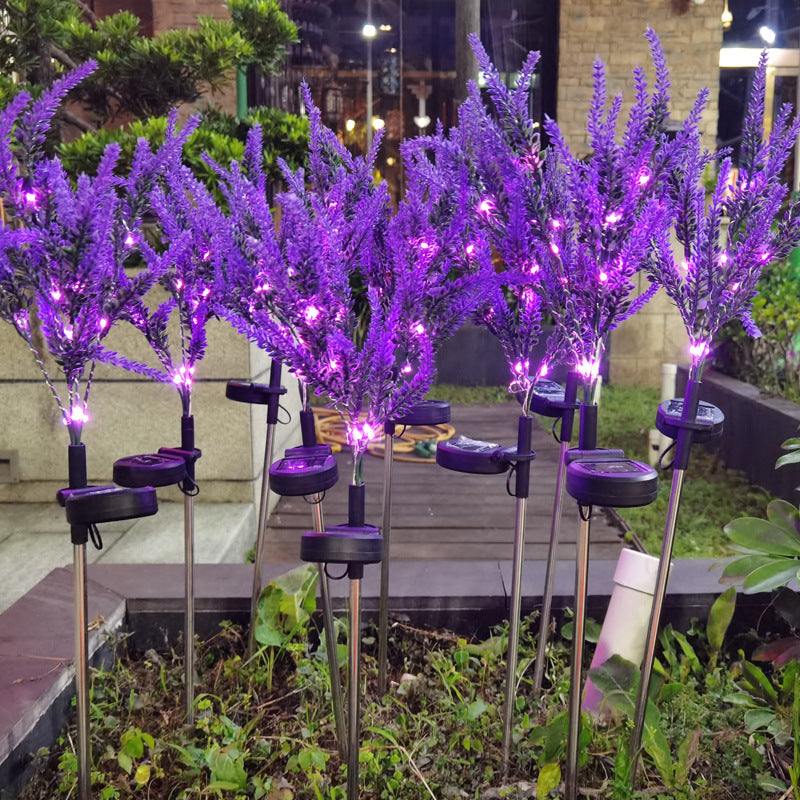 Moderna Luz Exterior LED de Lavanda Falsa Solar Impermeable de Acero Inoxidable PC y ABS para Jardín y Terraza | Brehn