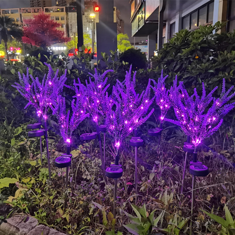 Moderna Luz Exterior LED de Lavanda Falsa Solar Impermeable de Acero Inoxidable PC y ABS para Jardín y Terraza | Brehn