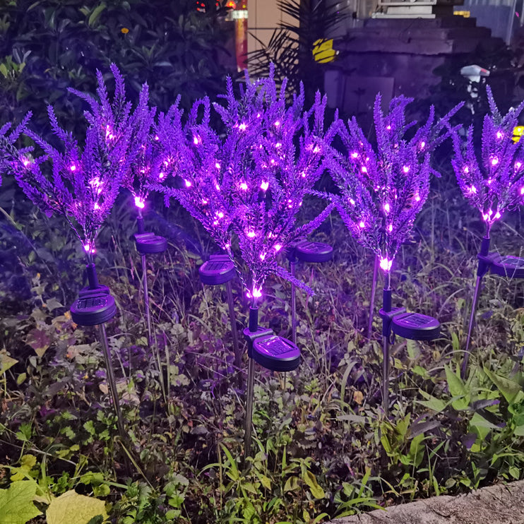 Moderna Luz Exterior LED de Lavanda Falsa Solar Impermeable de Acero Inoxidable PC y ABS para Jardín y Terraza | Brehn