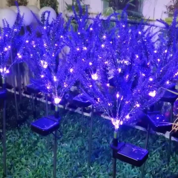 Moderna Luz Exterior LED de Lavanda Falsa Solar Impermeable de Acero Inoxidable PC y ABS para Jardín y Terraza | Brehn