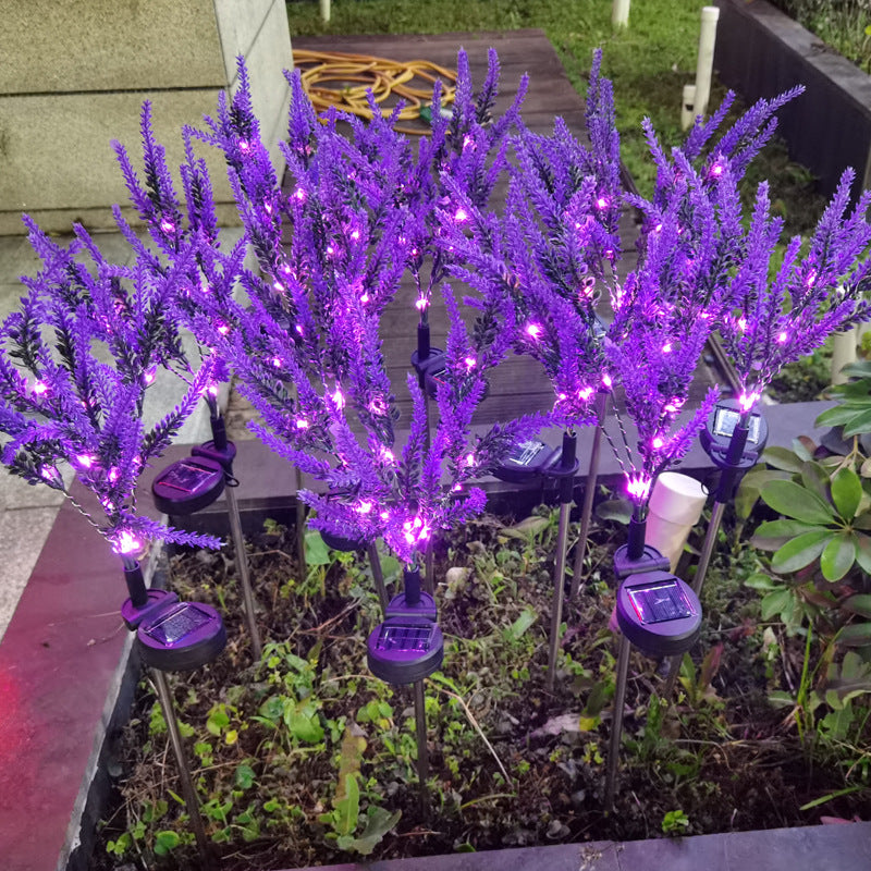Moderna Luz Exterior LED de Lavanda Falsa Solar Impermeable de Acero Inoxidable PC y ABS para Jardín y Terraza | Brehn
