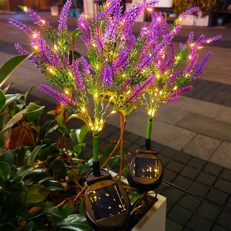 Moderna Luz Exterior LED de Lavanda Falsa Solar Impermeable de Acero Inoxidable PC y ABS para Jardín y Terraza | Brehn