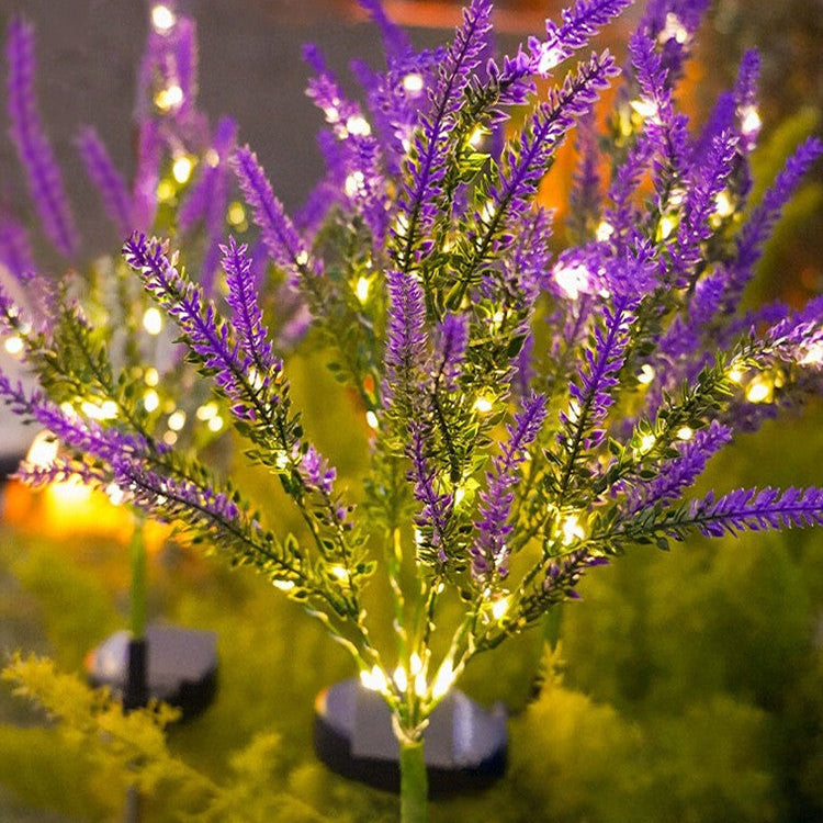 Moderna Luz Exterior LED de Lavanda Falsa Solar Impermeable de Acero Inoxidable PC y ABS para Jardín y Terraza | Brehn