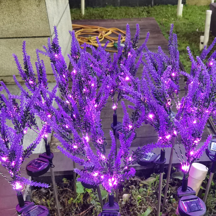Moderna Luz Exterior LED de Lavanda Falsa Solar Impermeable de Acero Inoxidable PC y ABS para Jardín y Terraza | Brehn
