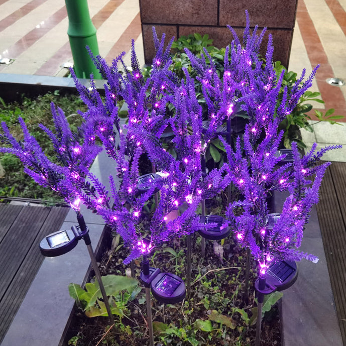 Moderna Luz Exterior LED de Lavanda Falsa Solar Impermeable de Acero Inoxidable PC y ABS para Jardín y Terraza | Brehn