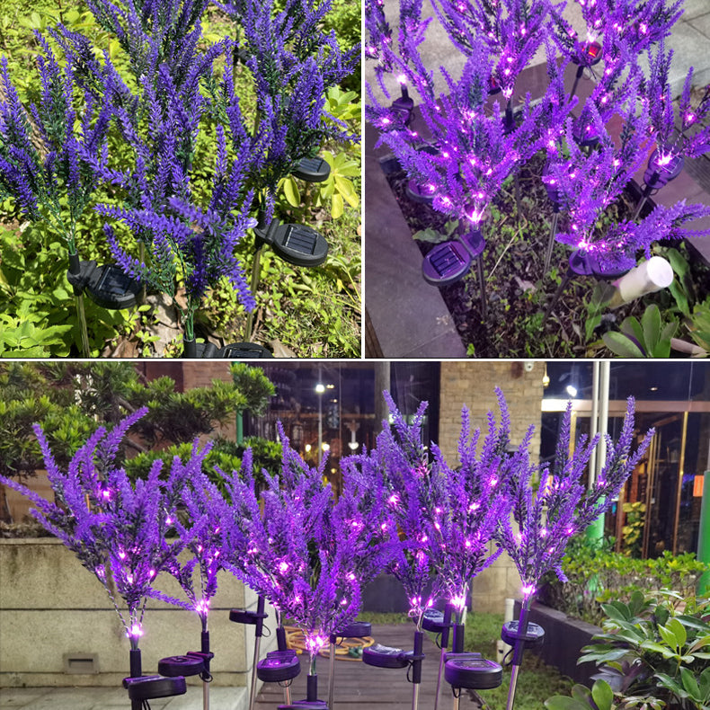 Moderna Luz Exterior LED de Lavanda Falsa Solar Impermeable de Acero Inoxidable PC y ABS para Jardín y Terraza | Brehn