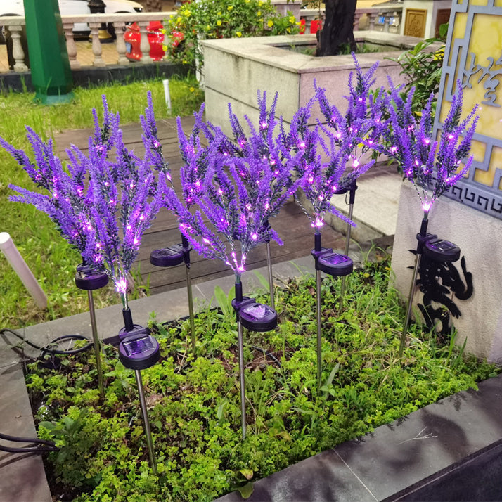 Moderna Luz Exterior LED de Lavanda Falsa Solar Impermeable de Acero Inoxidable PC y ABS para Jardín y Terraza | Brehn