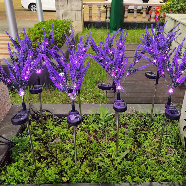 Moderna Luz Exterior LED de Lavanda Falsa Solar Impermeable de Acero Inoxidable PC y ABS para Jardín y Terraza | Brehn