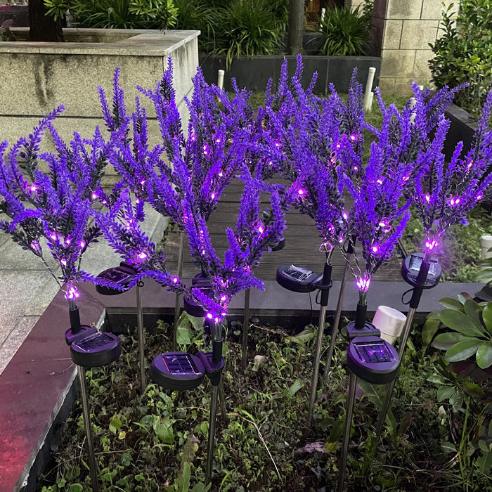Moderna Luz Exterior LED de Lavanda Falsa Solar Impermeable de Acero Inoxidable PC y ABS para Jardín y Terraza | Brehn