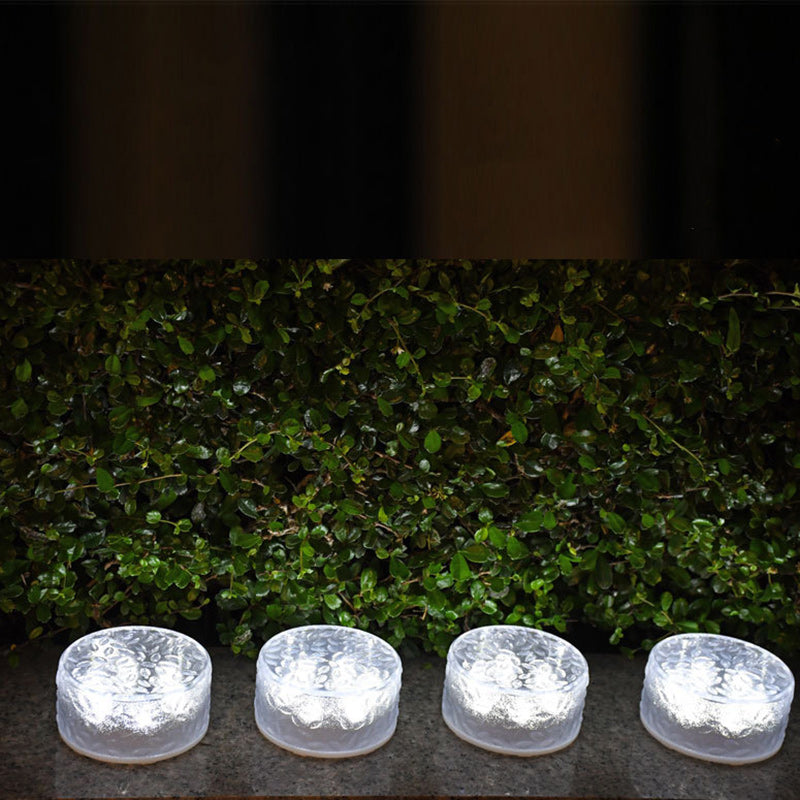 Moderna Luminaria Solar Redonda de Hielo de Acrílico LED para Exteriores | Brehn