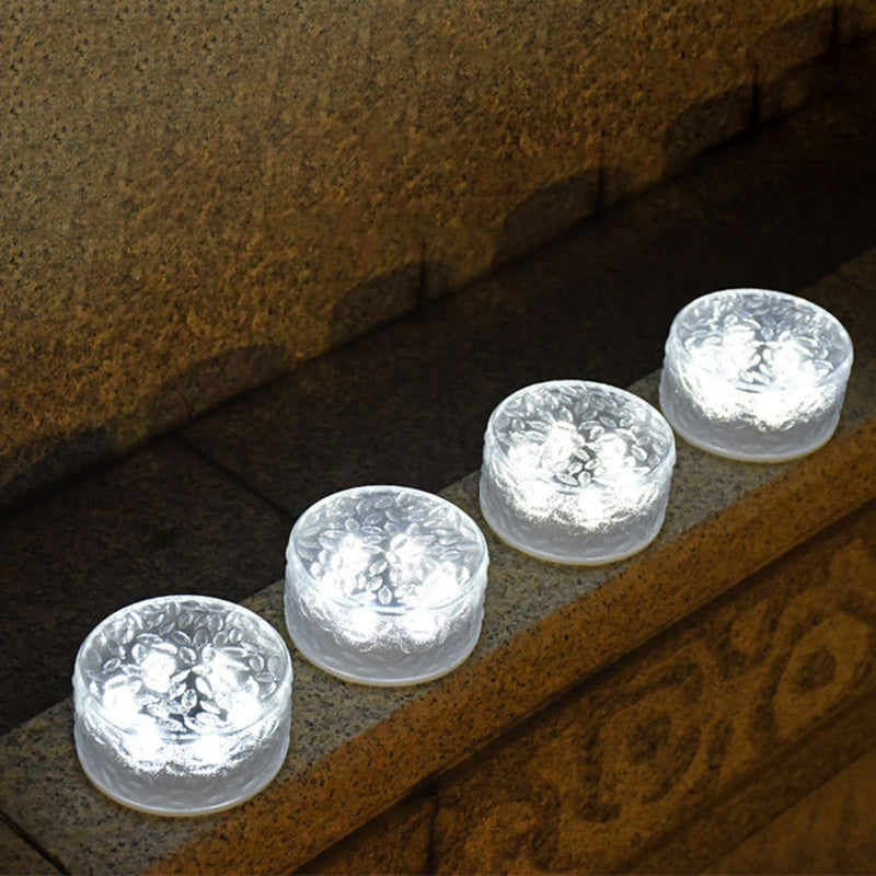 Moderna Luminaria Solar Redonda de Hielo de Acrílico LED para Exteriores | Brehn