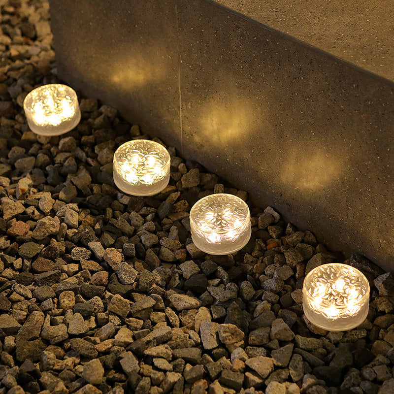 Moderna Luminaria Solar Redonda de Hielo de Acrílico LED para Exteriores | Brehn