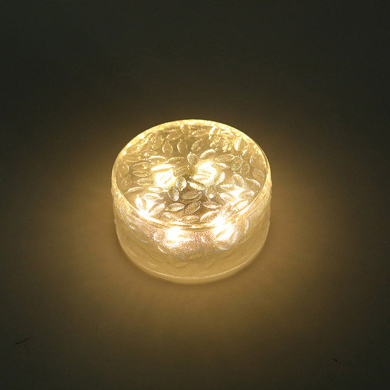 Moderna Luminaria Solar Redonda de Hielo de Acrílico LED para Exteriores | Brehn