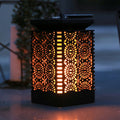 Lámpara rectangular retro contemporánea solar impermeable con llama ABS LED iluminación paisajística luz exterior para exteriores | Brehn