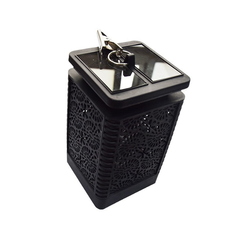 Lámpara rectangular retro contemporánea solar impermeable con llama ABS LED iluminación paisajística luz exterior para exteriores | Brehn