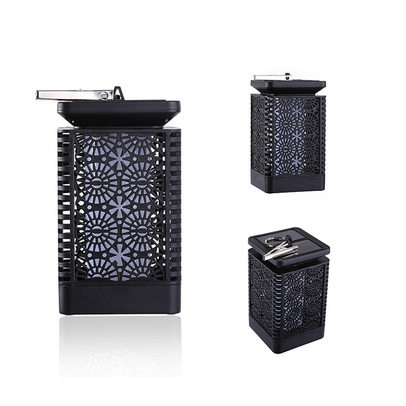 Lámpara rectangular retro contemporánea solar impermeable con llama ABS LED iluminación paisajística luz exterior para exteriores | Brehn
