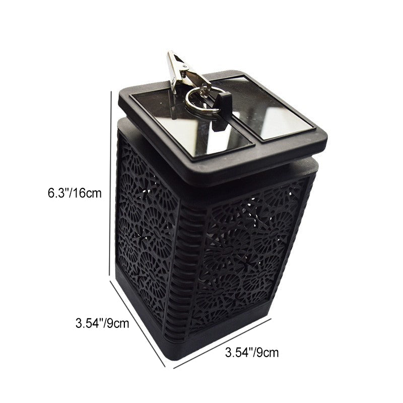Lámpara rectangular retro contemporánea solar impermeable con llama ABS LED iluminación paisajística luz exterior para exteriores | Brehn