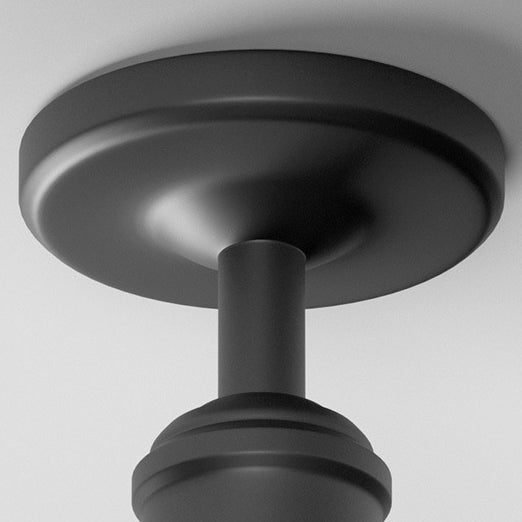 Lámpara de techo semi-empotrada de hierro vintage tradicional impermeable con base de disco de cilindro de 1 luz para patio exterior | Brehn