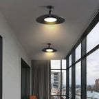 Lámpara de techo semi-empotrada de hierro vintage tradicional impermeable con base de disco de cilindro de 1 luz para patio exterior