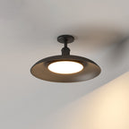 Lámpara de techo semi-empotrada de hierro vintage tradicional impermeable con base de disco de cilindro de 1 luz para patio exterior