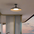 Lámpara de techo semi-empotrada de hierro vintage tradicional impermeable con base de disco de cilindro de 1 luz para patio exterior