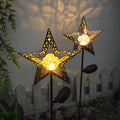 Moderno Art Deco Solar a prueba de agua estaca de tierra estrella sol luna hierro vidrio LED lámpara exterior para jardín | Brehn