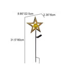 Moderno Art Deco Solar a prueba de agua estaca de tierra estrella sol luna hierro vidrio LED lámpara exterior para jardín