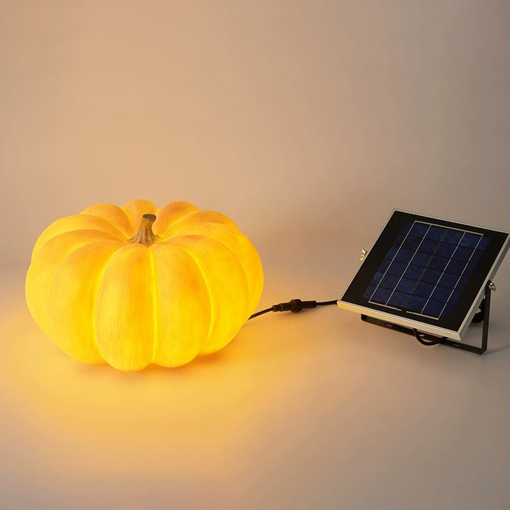 Moderna Art Deco Solar Impermeable Calabaza Redonda de Resina LED Lámpara Exterior para Jardín | Brehn