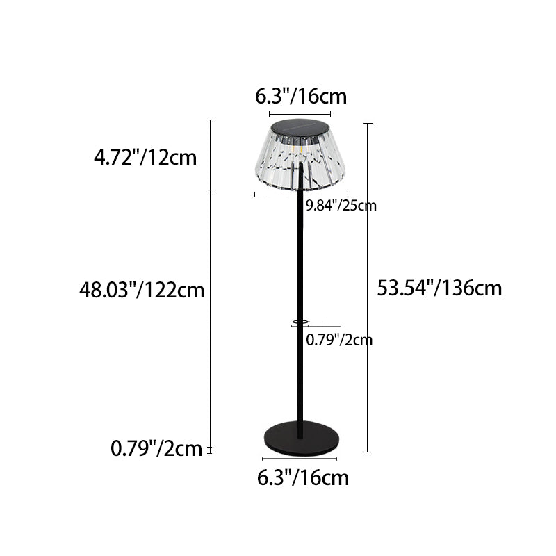 Lámpara de pie LED exterior industrial contemporánea a prueba de agua con carga solar y USB para el jardín | Brehn