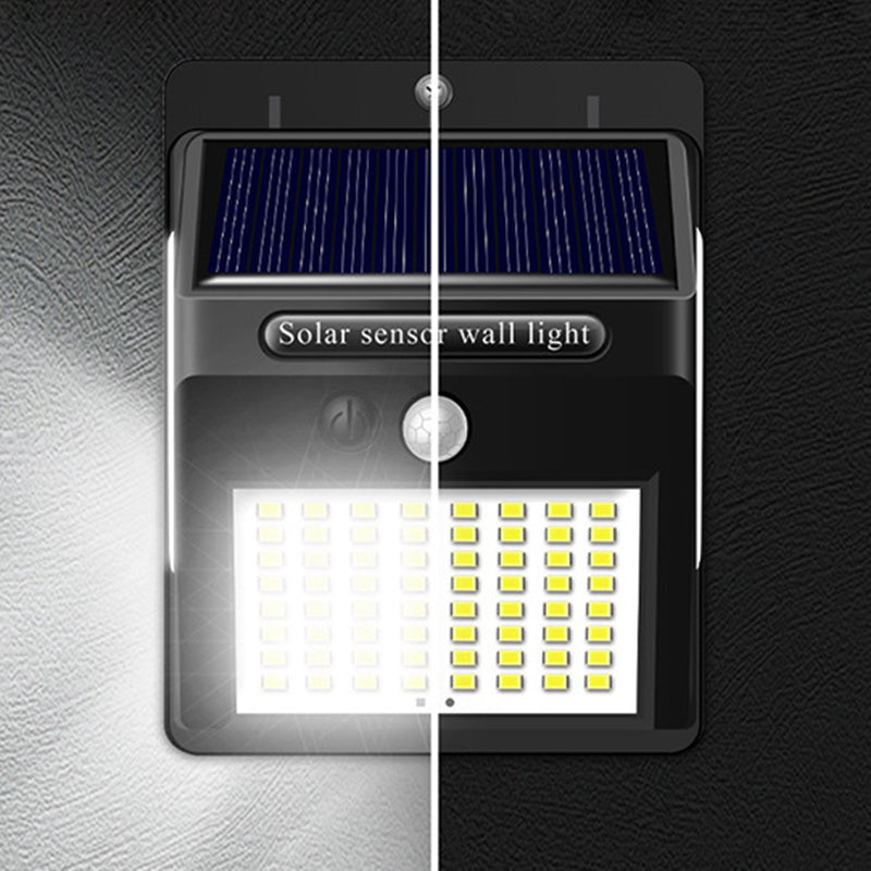 Simplicidad Moderna Solar Impermeable Sensor de Movimiento ABS Lámpara de Pared LED Rectangular para Patio Exterior | Brehn