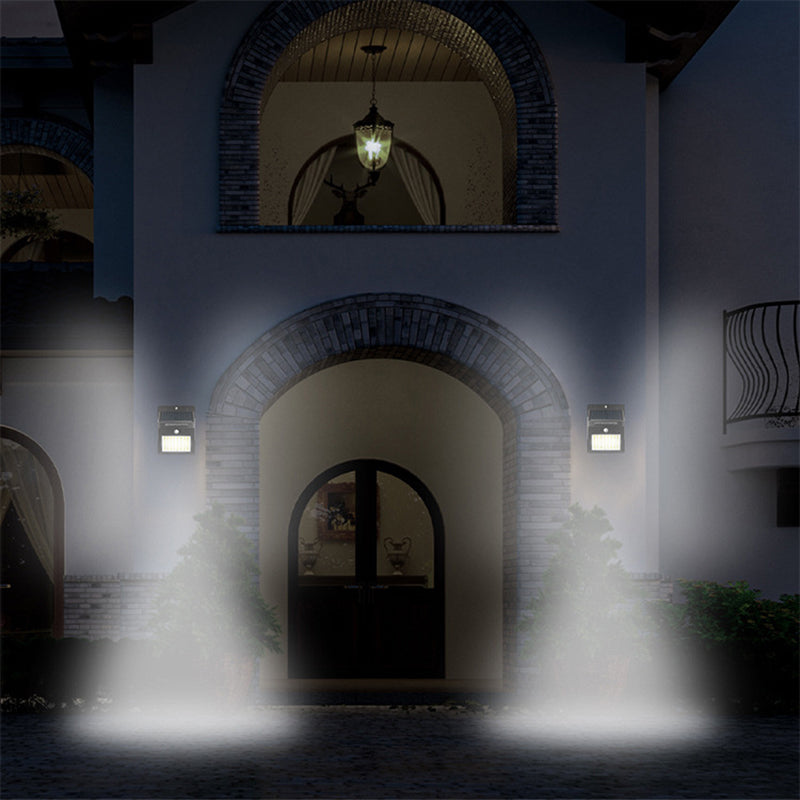 Simplicidad Moderna Solar Impermeable Sensor de Movimiento ABS Lámpara de Pared LED Rectangular para Patio Exterior | Brehn