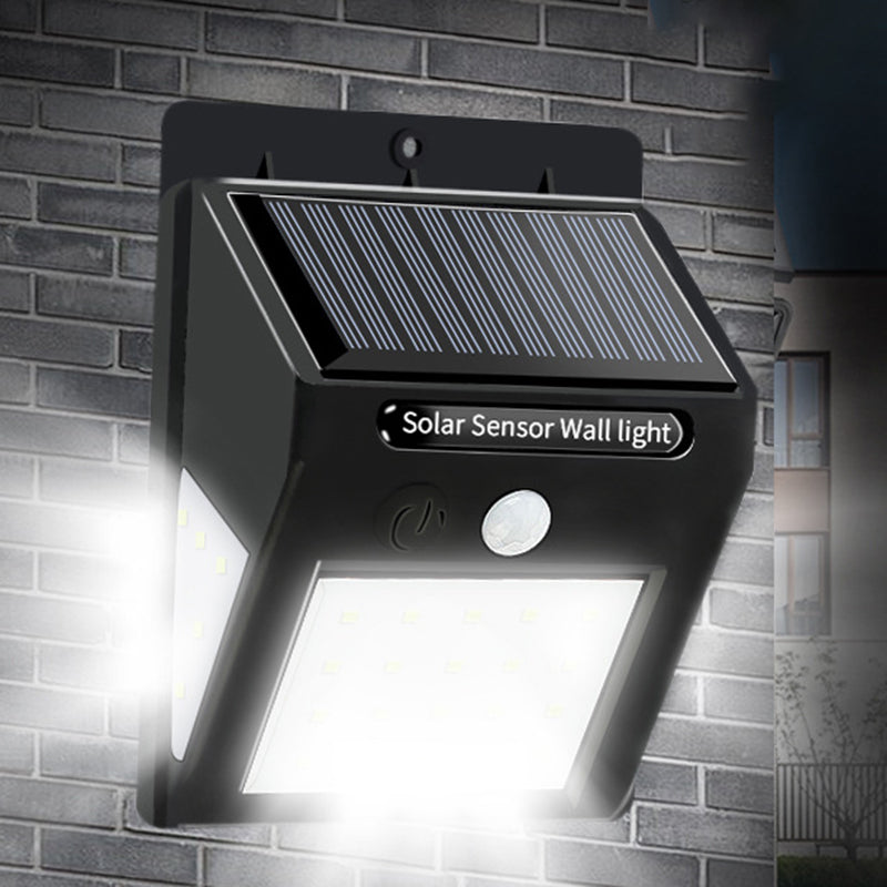Simplicidad Moderna Solar Impermeable Sensor de Movimiento ABS Lámpara de Pared LED Rectangular para Patio Exterior | Brehn