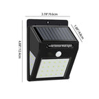 Simplicidad Moderna Solar Impermeable Sensor de Movimiento ABS Lámpara de Pared LED Rectangular para Patio Exterior