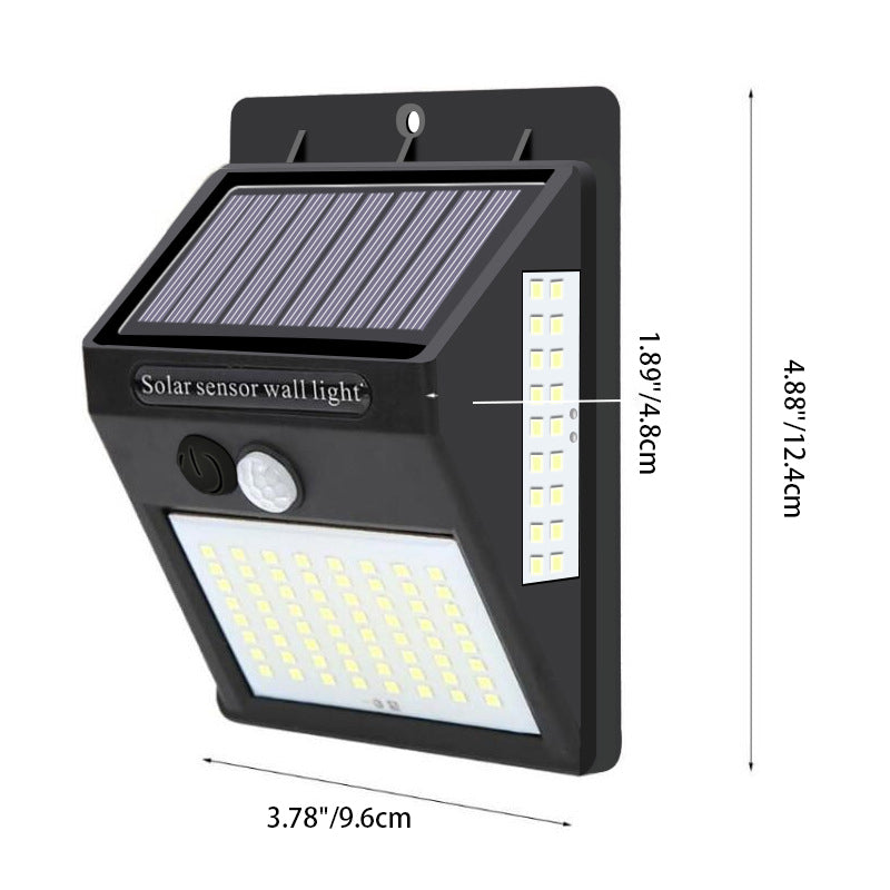 Simplicidad Moderna Solar Impermeable Sensor de Movimiento ABS Lámpara de Pared LED Rectangular para Patio Exterior | Brehn