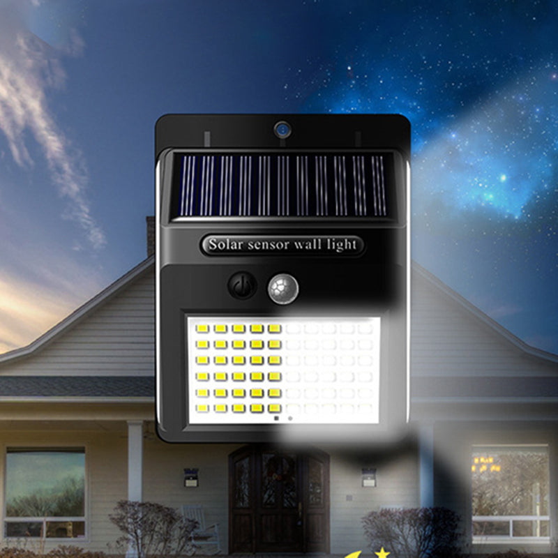 Simplicidad Moderna Solar Impermeable Sensor de Movimiento ABS Lámpara de Pared LED Rectangular para Patio Exterior | Brehn