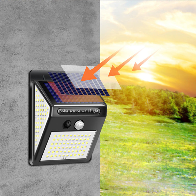 Simplicidad Moderna Solar Impermeable Sensor de Movimiento ABS Lámpara de Pared LED Rectangular para Patio Exterior | Brehn