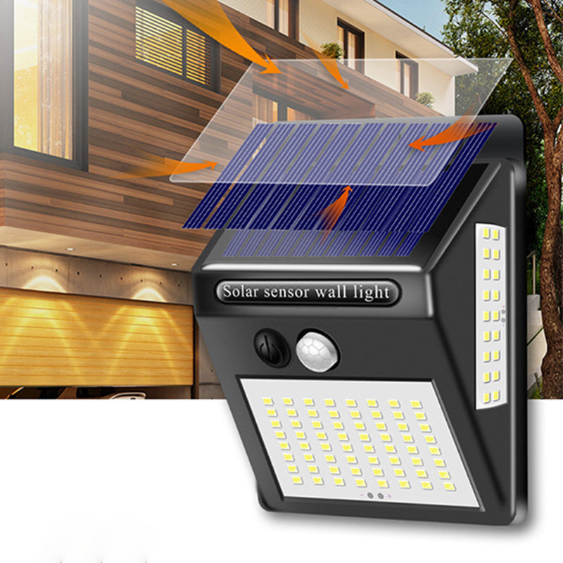 Simplicidad Moderna Solar Impermeable Sensor de Movimiento ABS Lámpara de Pared LED Rectangular para Patio Exterior | Brehn