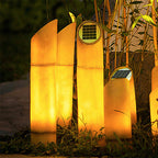 Iluminación paisajística exterior de bambú con LED y resina solar a prueba de agua creativa contemporánea